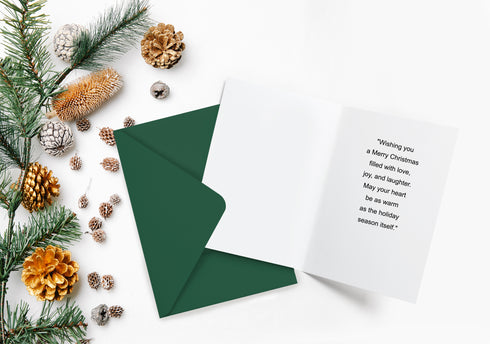 Car and Christmas tree  Christmas Card, Set of 5